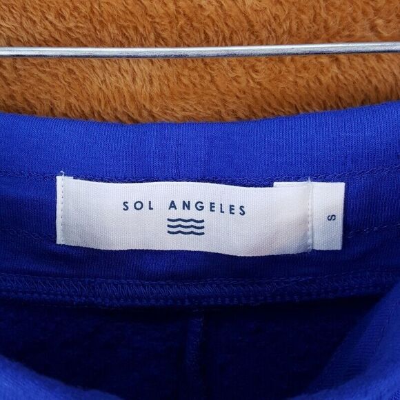 SOL ANGELES Mens Shorts Small Blue Pull On Sweat Waves Logo Drawstring $118 - Picture 2 of 11